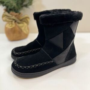 earth ORIGINS Women’s Willa Black Suede Leather Ankle Boots, Size 9, Like New